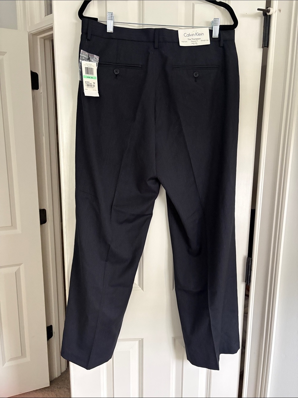 Calvin Klein Classic Straight-Leg Dress Pants in Dark Navy - Picture 4 of 8